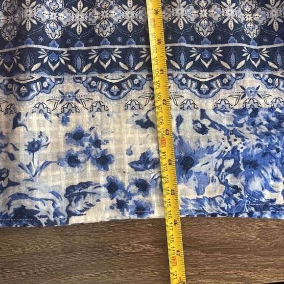 J.Jill Sleeveless White and Blue Floral Toile Lined Maxi Dress Size Small Petite - Picture 8 of 10